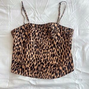 Urban Outfitters Cheetah Print Cami Tank Crop Top Size Small